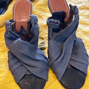 Lanvin Jean and Wooden High Heels